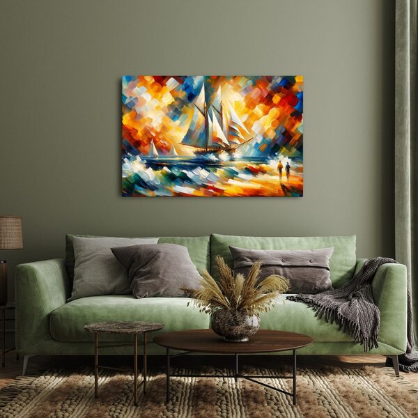 Quadro su tela – Veliero al tramonto