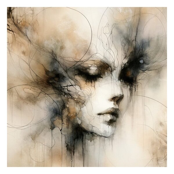 Quadro su tela – Astrazione malinconica di donna