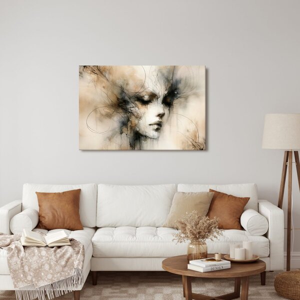Quadro su tela – Volto onirico nella nebbia
