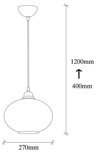 Lampadario nero con paralume in vetro ø 27 cm Smoked – Opviq lights