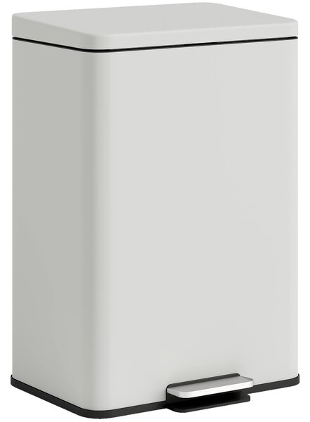HOMCOM Pattumiera da cucina 20 L con pedale e chiusura ammortizzata, crema | Aosom Italy