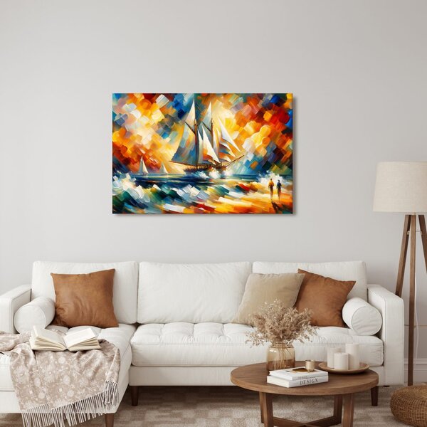 Quadro su tela – Veliero al tramonto