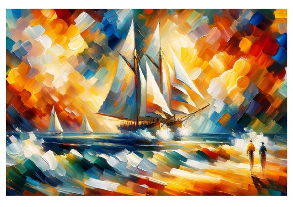 Quadro su tela – Veliero al tramonto