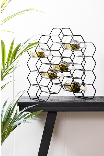 Portabottiglie in metallo nero per 12 bottiglie Salbris - Light & Living