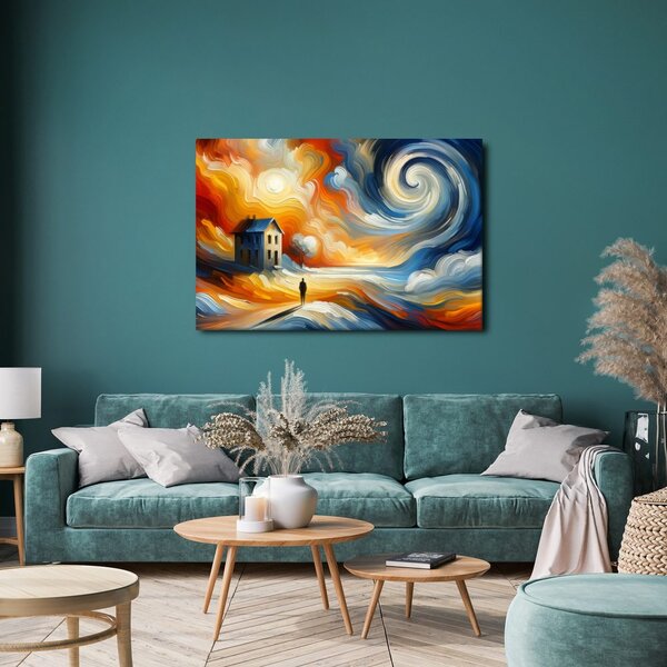 Quadro su tela – Casa solitaria nella tempesta