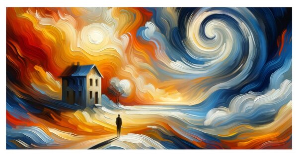 Quadro su tela – Strada sotto il vortice del cielo