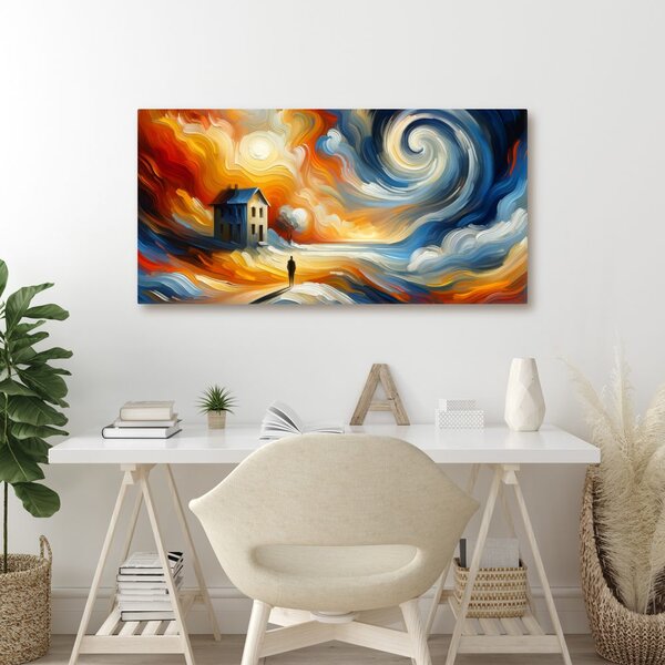 Quadro su tela – Strada sotto il vortice del cielo