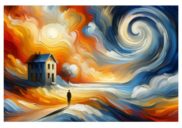 Quadro su tela – Casa solitaria nella tempesta