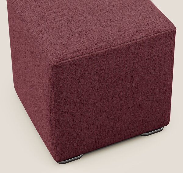 Cube pouf in tessuto morbido impermeabile T03 rosso