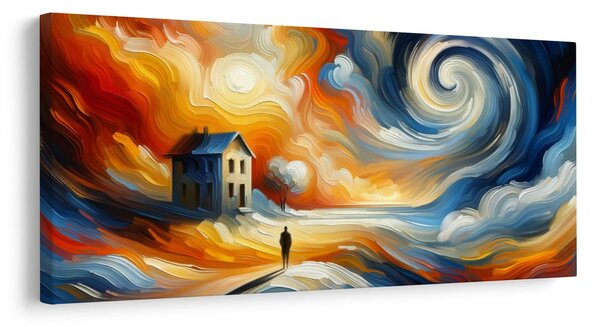 Quadro su tela – Strada sotto il vortice del cielo