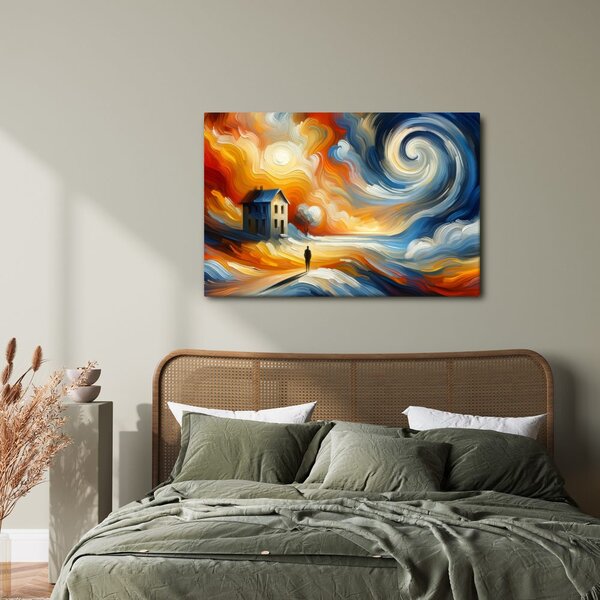 Quadro su tela – Casa solitaria nella tempesta