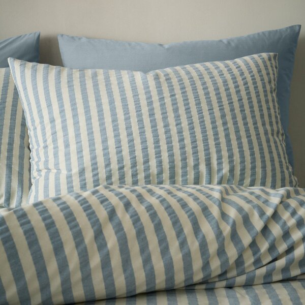Set copripiumino e federa blu per letto singolo 135x200 cm Cotton Rich Woven Stripe – Pineapple Elephant