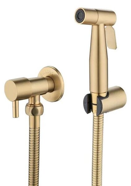 Rubinetto per bidet, design artigianale, acciaio inossidabile resistente, oro spazzolato