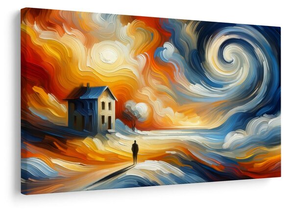 Quadro su tela – Casa solitaria nella tempesta