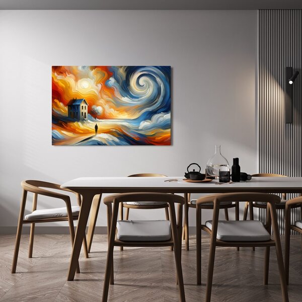 Quadro su tela – Casa solitaria nella tempesta
