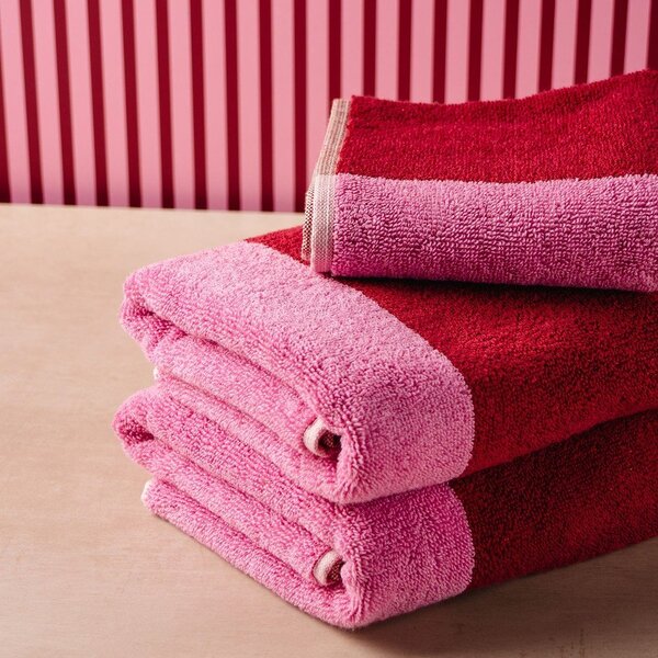 Set di asciugamani tipo terry rosa in cotone 2 pz 50x100 cm Pixie – ONA