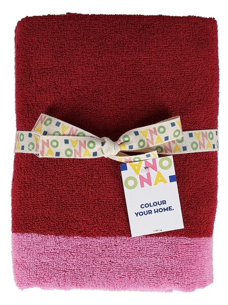 Set di asciugamani tipo terry rosa in cotone 2 pz 50x100 cm Pixie – ONA