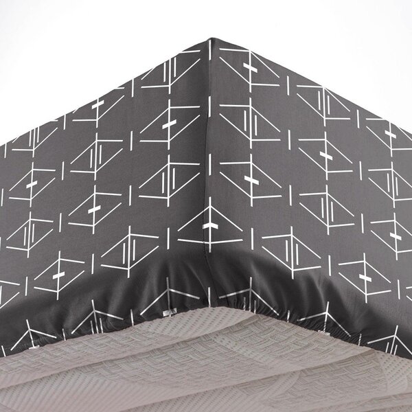Lenzuolo con angoli grigio scuro in cotone 140x190 cm Aristide – douceur d'intérieur