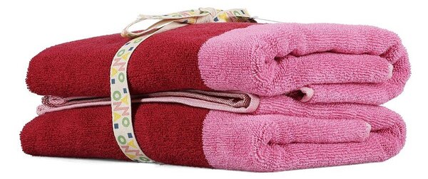 Set di asciugamani tipo terry rosa in cotone 2 pz 50x100 cm Pixie – ONA