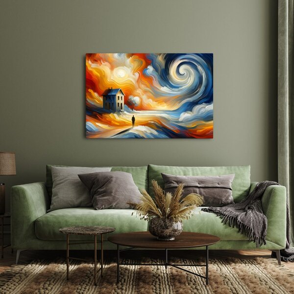 Quadro su tela – Casa solitaria nella tempesta
