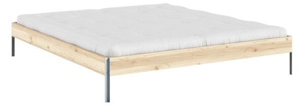Letto matrimoniale di colore naturale in pino massiccio con rete inclusa 180x200 cm Core – Karup Design