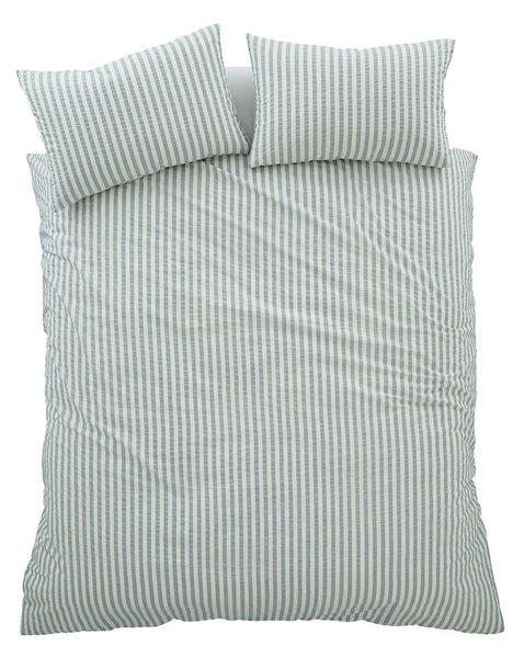 Set copripiumino e federa blu per letto singolo 135x200 cm Cotton Rich Woven Stripe – Pineapple Elephant