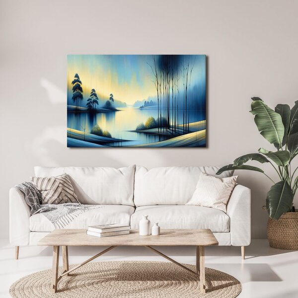 Quadro su tela – Lago tranquillo in blu