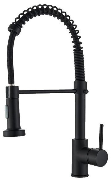 Rubinetto da cucina, montato a soffitto, orientabile a 360 gradi, nero opaco