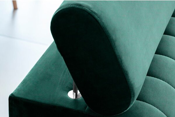 Divano verde allungabile e rivestimento in velluto 261 cm Laurence – ELTAP