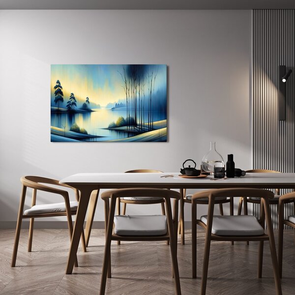 Quadro su tela – Lago tranquillo in blu