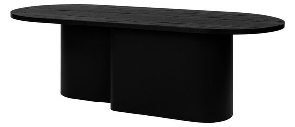 Tavolino da salotto nero con piano effetto rovere 50x115 cm Looi – noo.ma