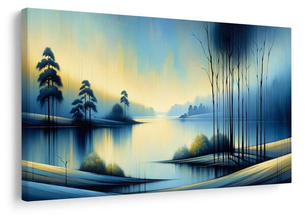 Quadro su tela – Lago tranquillo in blu