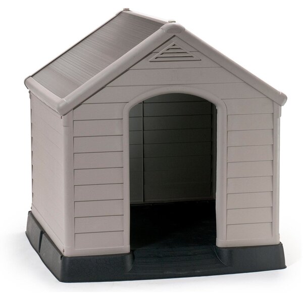 Cuccia da Esterno per Cani 99x95x99 cm in Plastica Keter Dog House Sabbia/Marrone