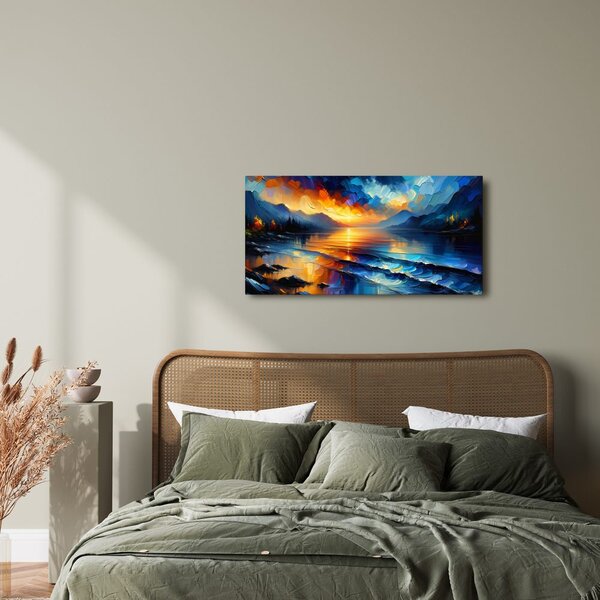 Quadro su tela – Sinfonia di colori sul lago