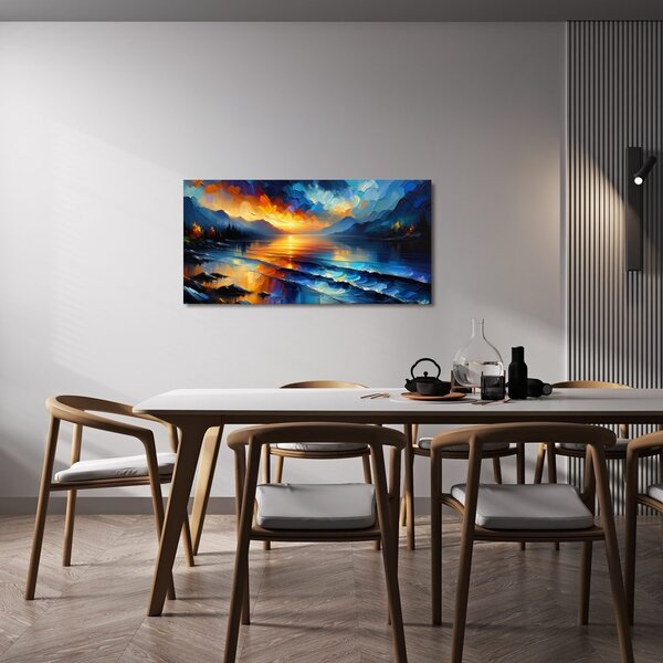 Quadro su tela – Sinfonia di colori sul lago