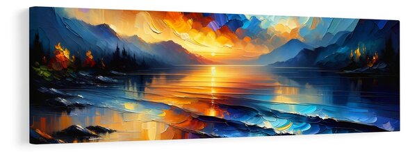 Quadro su tela – Serata tranquilla sul lago