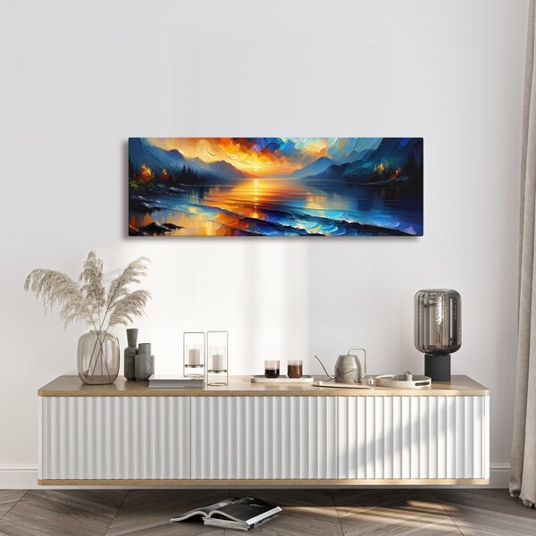 Quadro su tela – Serata tranquilla sul lago