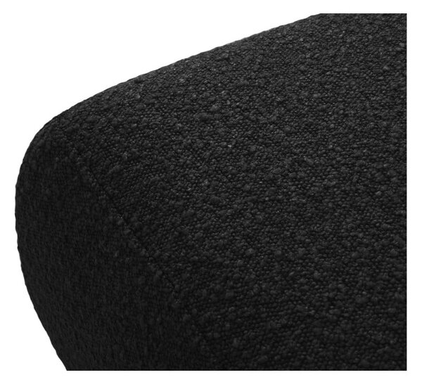 Sgabello in tessuto bouclé nero Molino - Micadoni Home