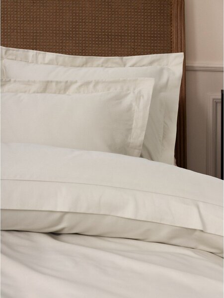 Set copripiumino e federa beige in raso di cotone per letto matrimoniale/per letto esteso 240x220 cm Elegant – Mijolnir