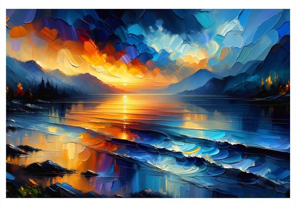 Quadro su tela – Tramonto sulle montagne