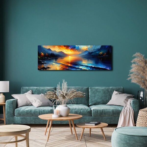 Quadro su tela – Serata tranquilla sul lago
