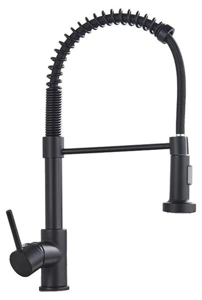 Rubinetto da cucina, funzione spray estraibile, comando monocomando, nero opaco