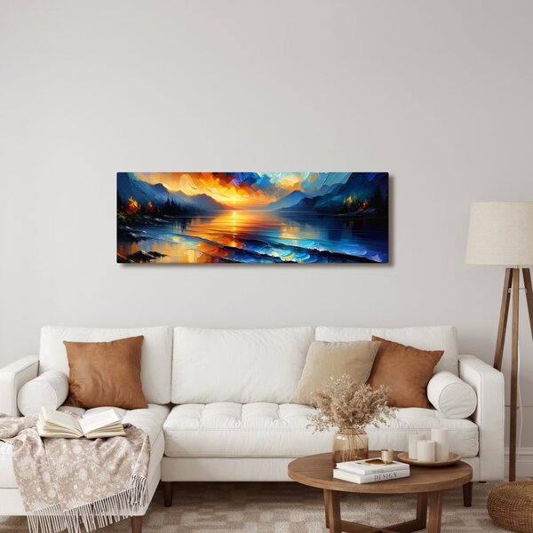 Quadro su tela – Serata tranquilla sul lago