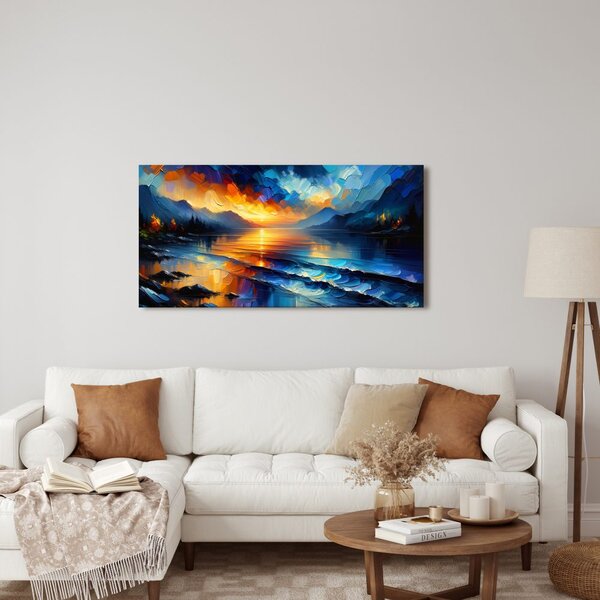 Quadro su tela – Sinfonia di colori sul lago