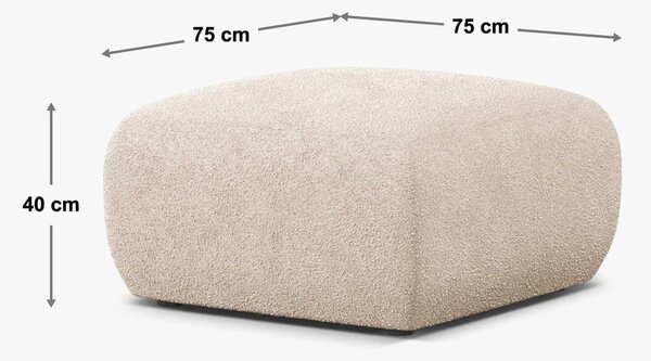 Sgabello in tessuto bouclé nero Molino - Micadoni Home