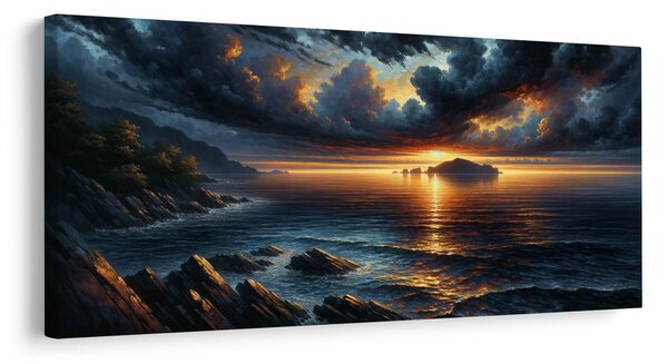 Quadro su tela – Nuvole tempestose sull'oceano