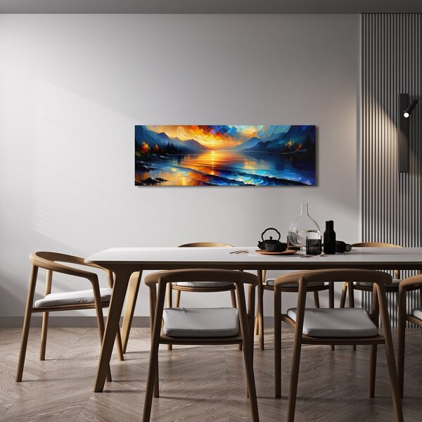 Quadro su tela – Serata tranquilla sul lago