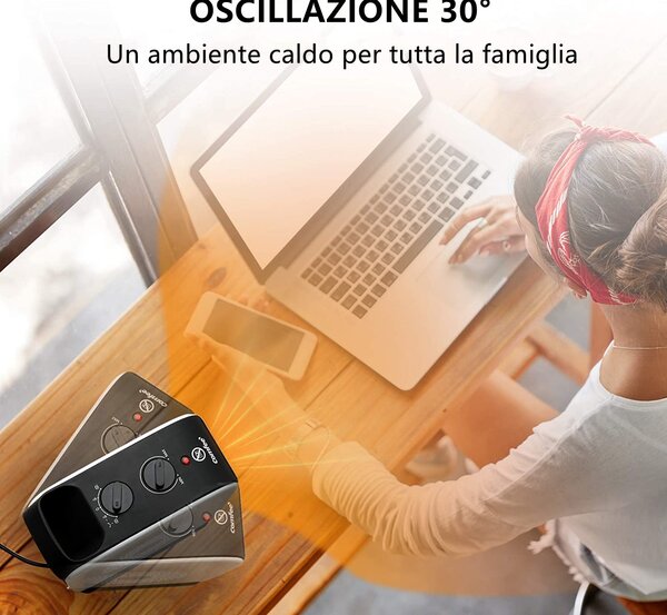 MIDEA Termoventilatore Stufa elettrica da Pavimento Potenza 1500 watt colore Bianco - NTY15-19CAE