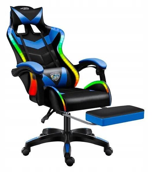 Sedia da ufficio Sedia da computer Sedia da scrivania Sedia da gioco ergonomica Massaggio LED Blu