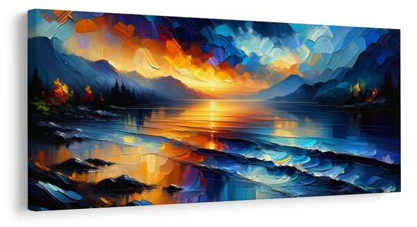 Quadro su tela – Sinfonia di colori sul lago
